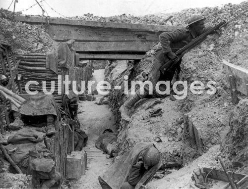 Cheshire Regiment in a trench