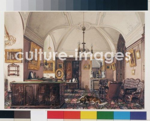 Die Interieurs des Winterpalastes. Das Arbeitszimmer des Großfürsten Nikolaus Nikolajewitsch