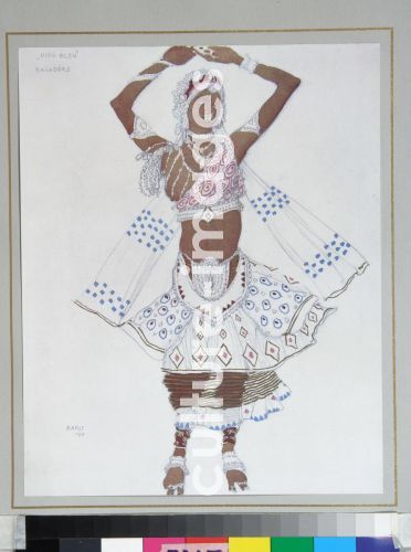 Léon Bakst, Kostümentwurf zum Ballett Der blaue Gott von R. Hahn