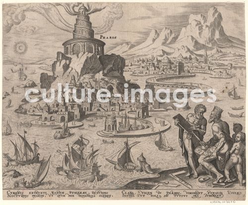 Philipp Galle, Der Leuchtturm von Alexandria (aus der Folge Die acht Weltwunder) Nach Maarten van Heemskerck