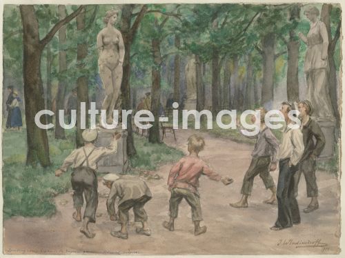 Wladimirow, Iwan Alexejewitsch, Sportwettbewerb im kaiserlichen Garten: Petrograd, Juli 1921 (Aus der Aquarellserie Russische Revolution)