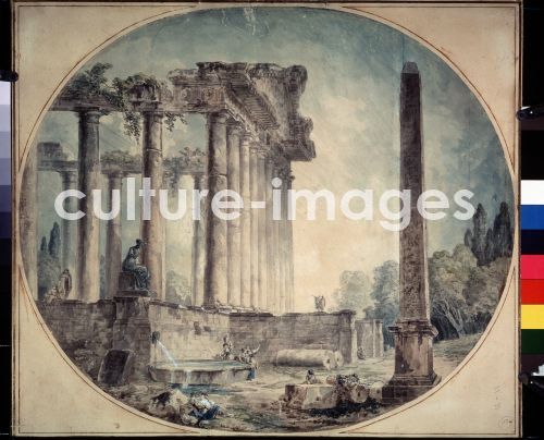 Hubert Robert, Ruine mit Obelisk