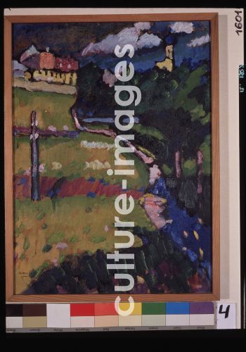 Wassily Wassiljewitsch Kandinsky, Kirche in Murnau. Skizze Wassily Wassiljewitsch Kandinsky, Kirche in Murnau. Skizze