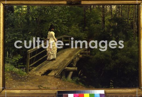 Ilja Jefimowitsch Repin, Sommerlandschaft (Vera Repina auf der Brücke von Abramzewo)