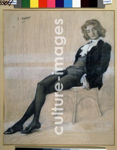 Léon Bakst, Porträt der Lyrikerin und Autorin Sinaida Hippius (1869-1945), Bakst, Léon (1866-1924)