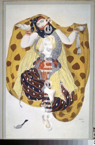 Léon Bakst, Odalisque. Kostümentwurf zum Ballett Scheherazade von N. Rimski-Korsakow, Bakst, Léon (1866-1924)