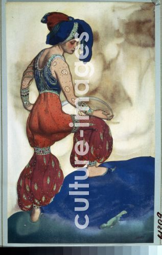Léon Bakst, Die Sultanin. Kostümentwurf zum Ballett Scheherazade von N. Rimski-Korsakow, Bakst, Léon (1866-1924)