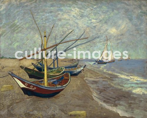 Vincent van Gogh, Fischerboote am Strand von Saintes-Maries-de-la-Mer Vincent van Gogh, Fischerboote am Strand von Saintes-Maries-de-la-Mer
