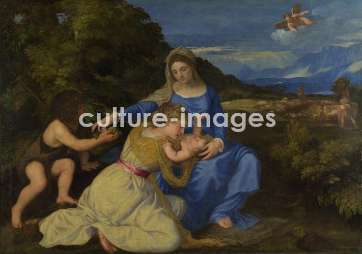 Tizian, The Virgin and Child with the young Saint John the Baptist (The Aldobrandini Madonna)