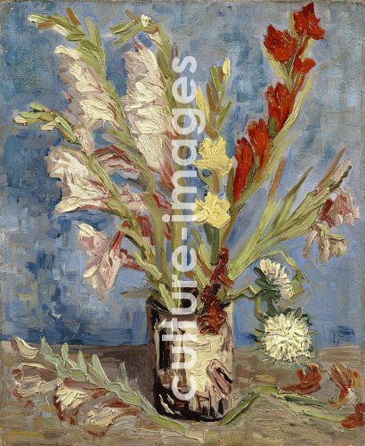 Vincent van Gogh, Vase with gladioli and China asters Vincent van Gogh, Vase with gladioli and China asters