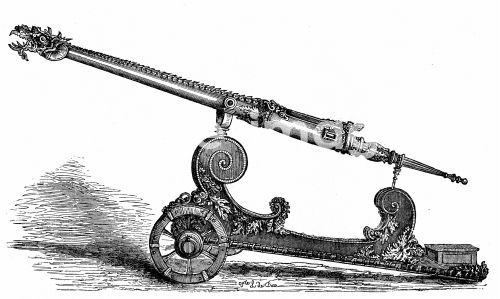 Double-barrelled dragonneau cast in 1503. Double-barrelled dragonneau cast in 1503.
