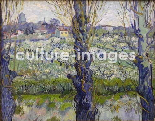 Vincent van Gogh, Blühender Obstgarten mit Blick auf Arles