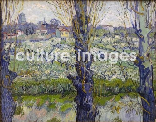 Vincent van Gogh, Blühender Obstgarten mit Blick auf Arles Vincent van Gogh, Blühender Obstgarten mit Blick auf Arles