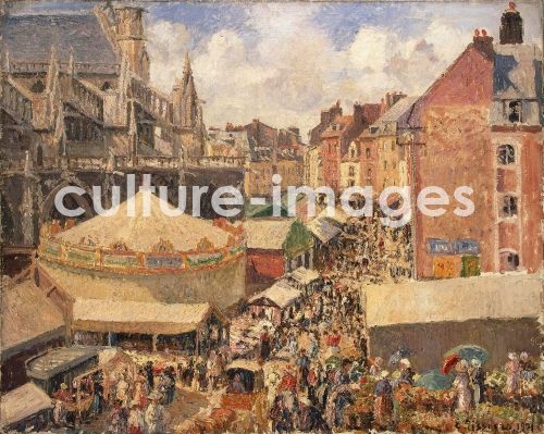 Camille Pissarro, Jahrmarkt in Dieppe am sonnigen Morgen