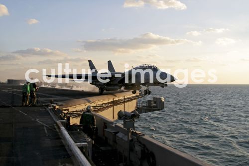 Grumman taking off from deck of USS Theodore Roosevelt