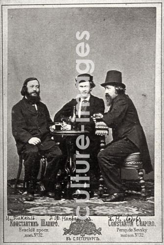 Geiger Johann Pickel mit Komponisten Eduard Nápravník und Anatoli Ljadow