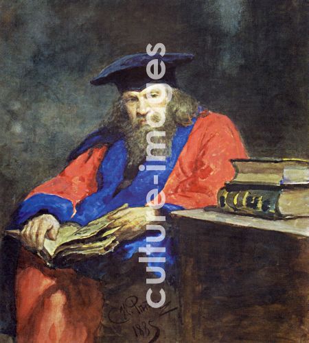 Ilja Jefimowitsch Repin, Porträt von Dmitri Iwanowitsch Mendelejew im Talar der Edinburgh University