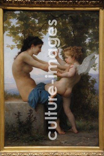 Eine junge Frau verteidigt sich vor Eros