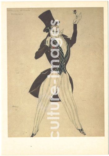 Léon Bakst, Kostümentwurf zum Ballett Carnaval von R. Schumann