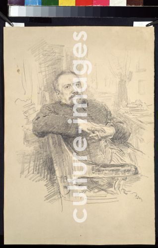 Ilja Jefimowitsch Repin, Porträt des Schriftstellers Nikolai Leskow (1831-1895)