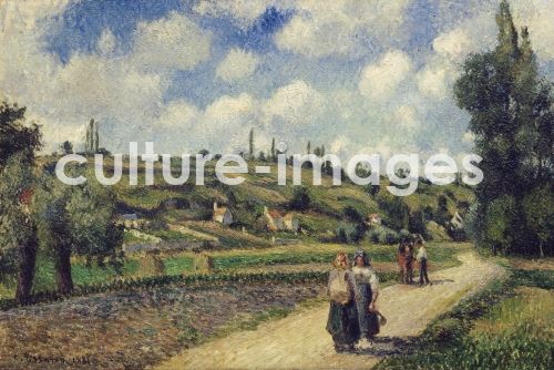 Camille Pissarro, Landschaft bei Pontoise, die Straße nach Auvers