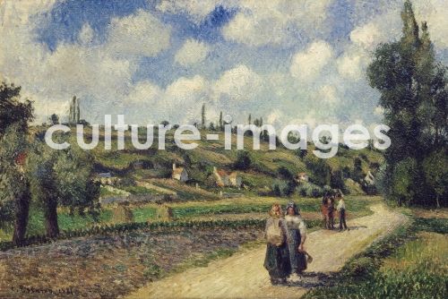 Camille Pissarro, Landschaft bei Pontoise, die Straße nach Auvers Camille Pissarro, Landschaft bei Pontoise, die Straße nach Auvers