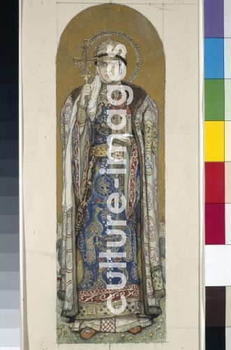 Viktor Michailowitsch Wasnezow, Heilige Olga, Großfürstin von Kiev (Entwurf für die Fresken in der Wladimirkathedrale in Kiew)