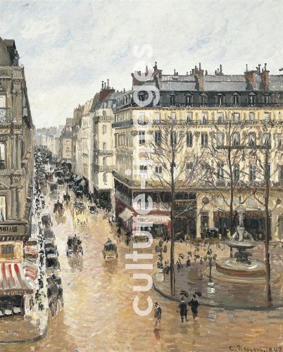 Camille Pissarro, Rue Saint-Honoré am Nachmittag bei Regen