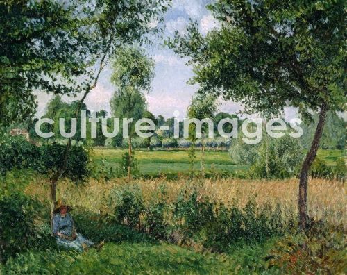 Camille Pissarro, Sonnenlichteffekt am Morgen, Eragny Camille Pissarro, Sonnenlichteffekt am Morgen, Eragny