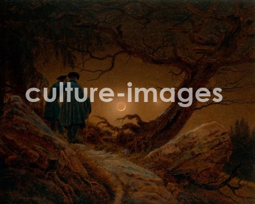 Caspar David Friedrich, Zwei Männer in Betrachtung des Mondes Caspar David Friedrich, Zwei Männer in Betrachtung des Mondes