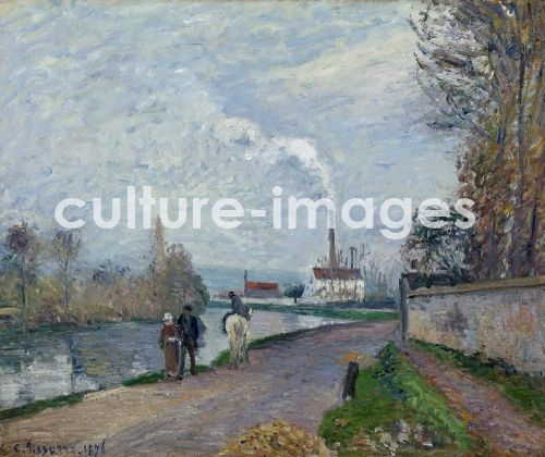 Camille Pissarro, Grauer Tag an den Ufern der Oise bei Pontoise