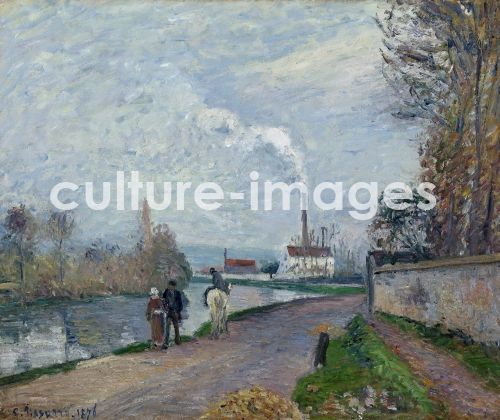 Camille Pissarro, Grauer Tag an den Ufern der Oise bei Pontoise Camille Pissarro, Grauer Tag an den Ufern der Oise bei Pontoise