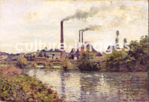 Camille Pissarro, Die Fabrik in Pontoise Camille Pissarro, Die Fabrik in Pontoise