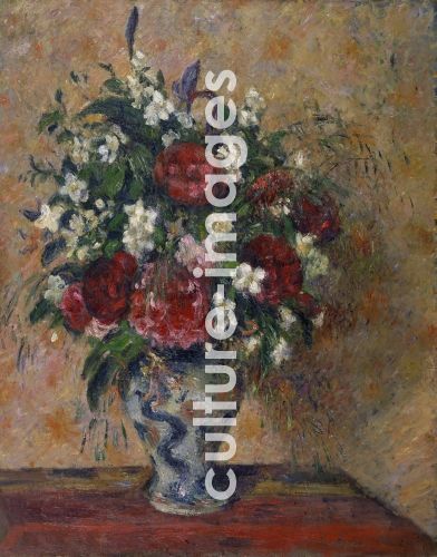 Camille Pissarro, Stillleben mit Pfingstrosen und Pfeifenstrauch Camille Pissarro, Stillleben mit Pfingstrosen und Pfeifenstrauch