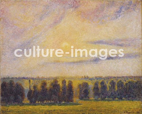 Camille Pissarro, Sonnenuntergang in Èragny Camille Pissarro, Sonnenuntergang in Èragny