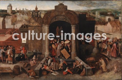 Bruegel, Christus vertreibt die Geldverleiher aus dem Tempel.