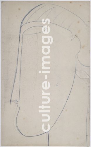 Amedeo Modigliani, Kopf im Profil Amedeo Modigliani, Kopf im Profil