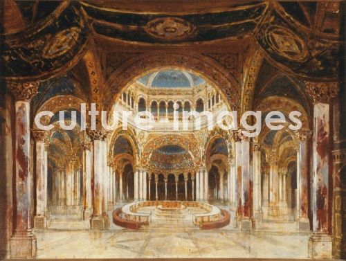 Paul von Joukowsky, Scenic design for the Temple of the Holy Grail Paul von Joukowsky, Scenic design for the Temple of the Holy Grail