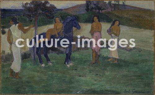 Paul Gauguin, Komposition mit Figuren und Pferd