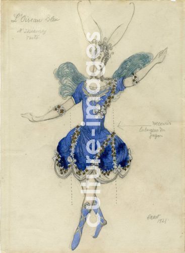 Léon Bakst, Kostümentwurf zum Ballett Dornröschen von P. Tschaikowski