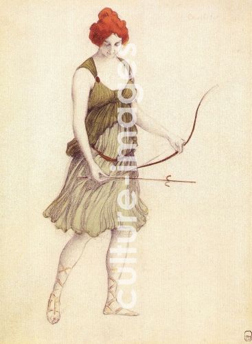 Léon Bakst, Kostümentwurf zum Ballett Sylvia ou La Nymphe de Diane von Léo Delibes