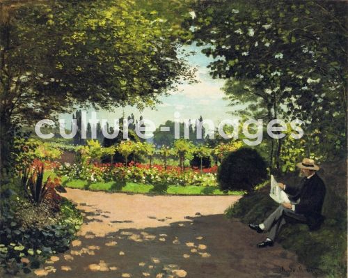 Claude Monet, Adolphe Monet im Garten von Le Coteau in Sainte-Adresse Claude Monet, Adolphe Monet im Garten von Le Coteau in Sainte-Adresse
