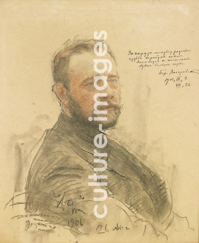 Ilja Jefimowitsch Repin, Porträt von Schriftsteller Boris Alexandrowitsch Lasarewski (1871-1936)