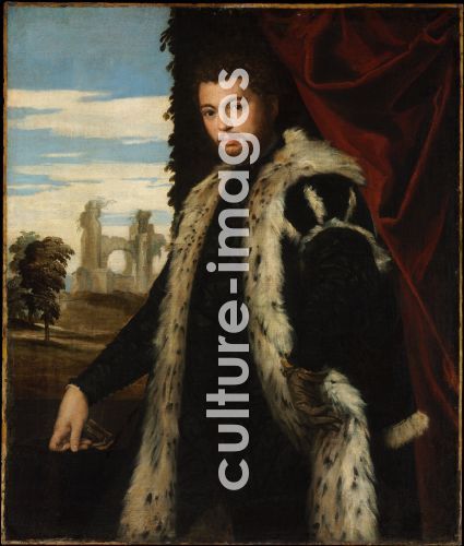 Paolo Veronese, Porträt eines jungen Mannes im Luchspelz