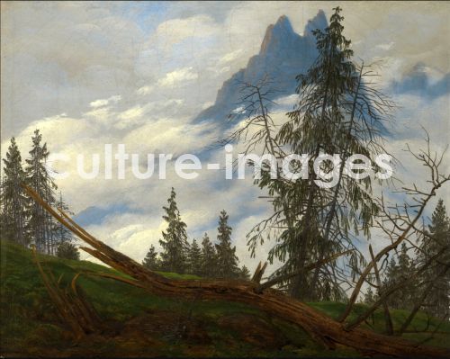Caspar David Friedrich, Berggipfel mit ziehenden Wolken