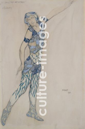 Léon Bakst, Kostümentwurf für Wazlaw Nischinski im Ballett Le Spectre de la Rose