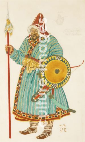 Iwan Jakowlewitsch Bilibin, Kostümentwurf zur Oper Fürst Igor von A. Borodin