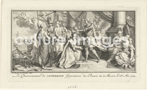Bernard Picart, Peter der Große krönt seine Frau Katharina I. zur Kaiserin Bernard Picart, Peter der Große krönt seine Frau Katharina I. zur Kaiserin