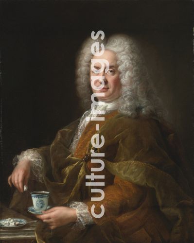 Alexis Simon Belle, Bildnis eines Mannes mit einer Tasse Schokolade