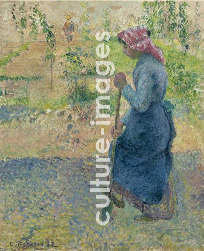 Camille Pissarro, Bauernmädchen beim Umgraben Camille Pissarro, Bauernmädchen beim Umgraben